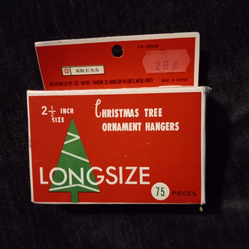 Vintage Box of 2 1/2" Ornament Hangers Kress